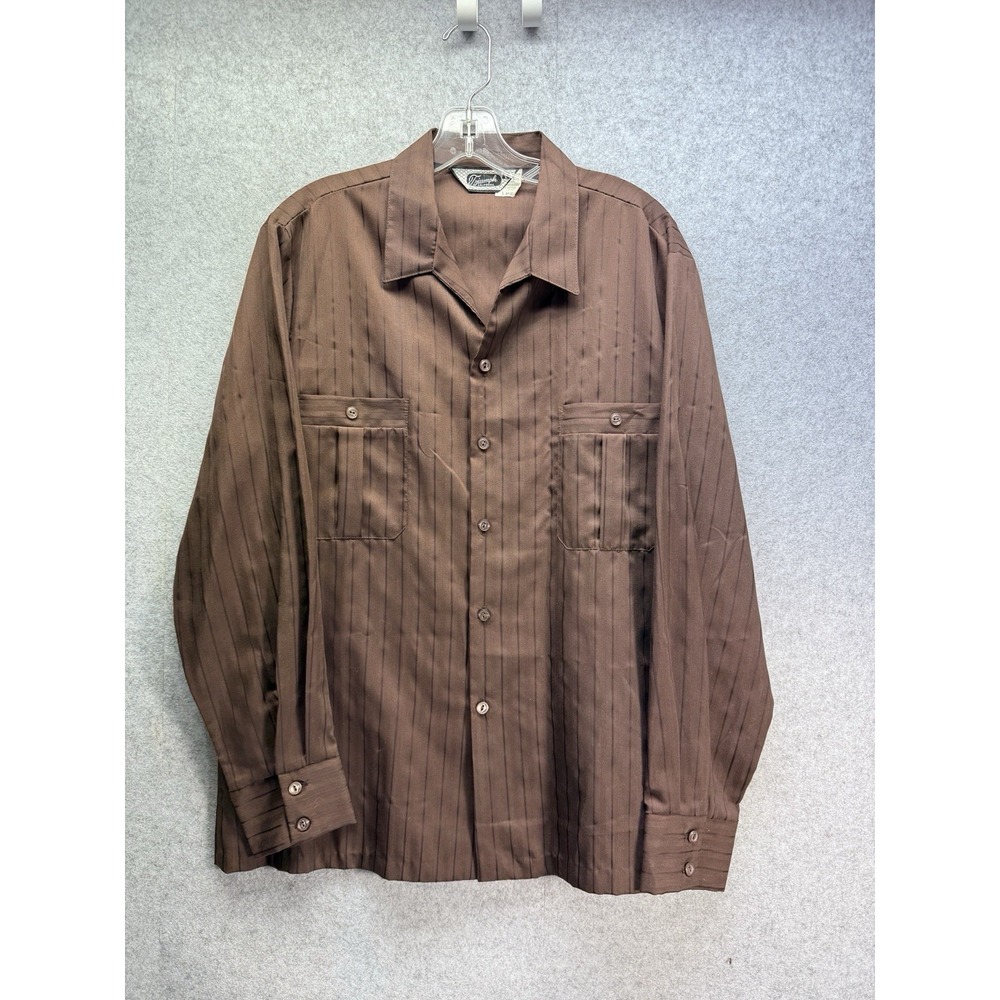 VTG Men's Triumph Brown Button Down Shirt Size Large Made In USA